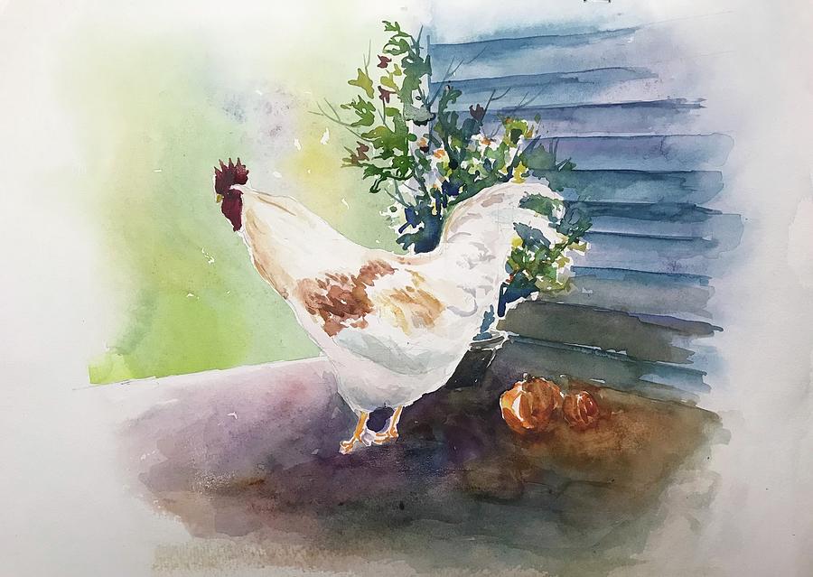 Chicken Painting by George Jacob