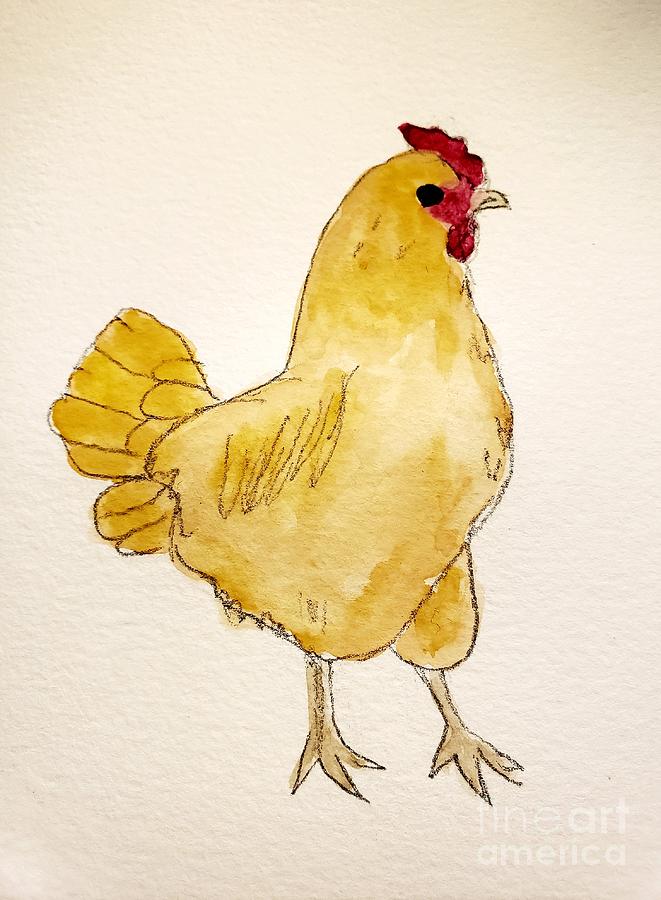 Chicken Little Painting by Margaret Welsh Willowsilk