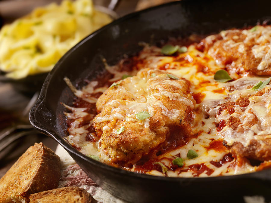 Chicken Parmesan Baked in Tomato Sauce with Mozzarella Cheese Photograph by LauriPatterson