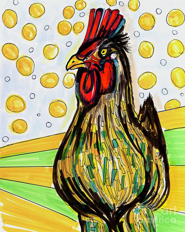 Chicken Pop Art  Painting by Patty Donoghue