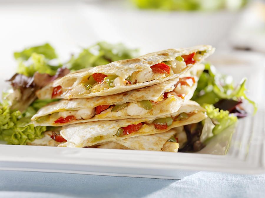 Chicken Quesadilla with a Garden Salad Photograph by LauriPatterson