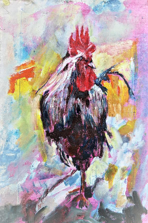 Chicken to kitchen Painting by Khalid Saeed - Fine Art America