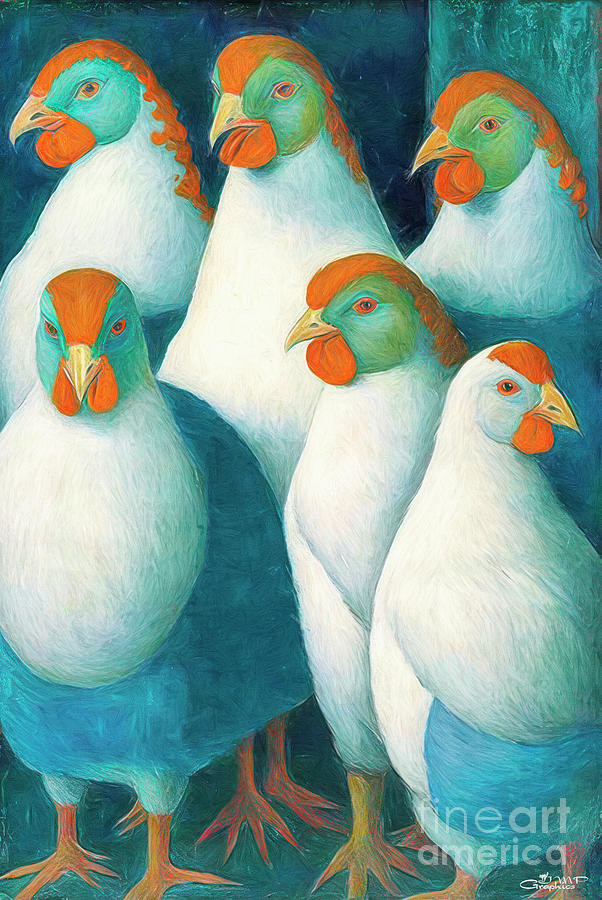 Chickens Digital Art by Jutta Maria Pusl