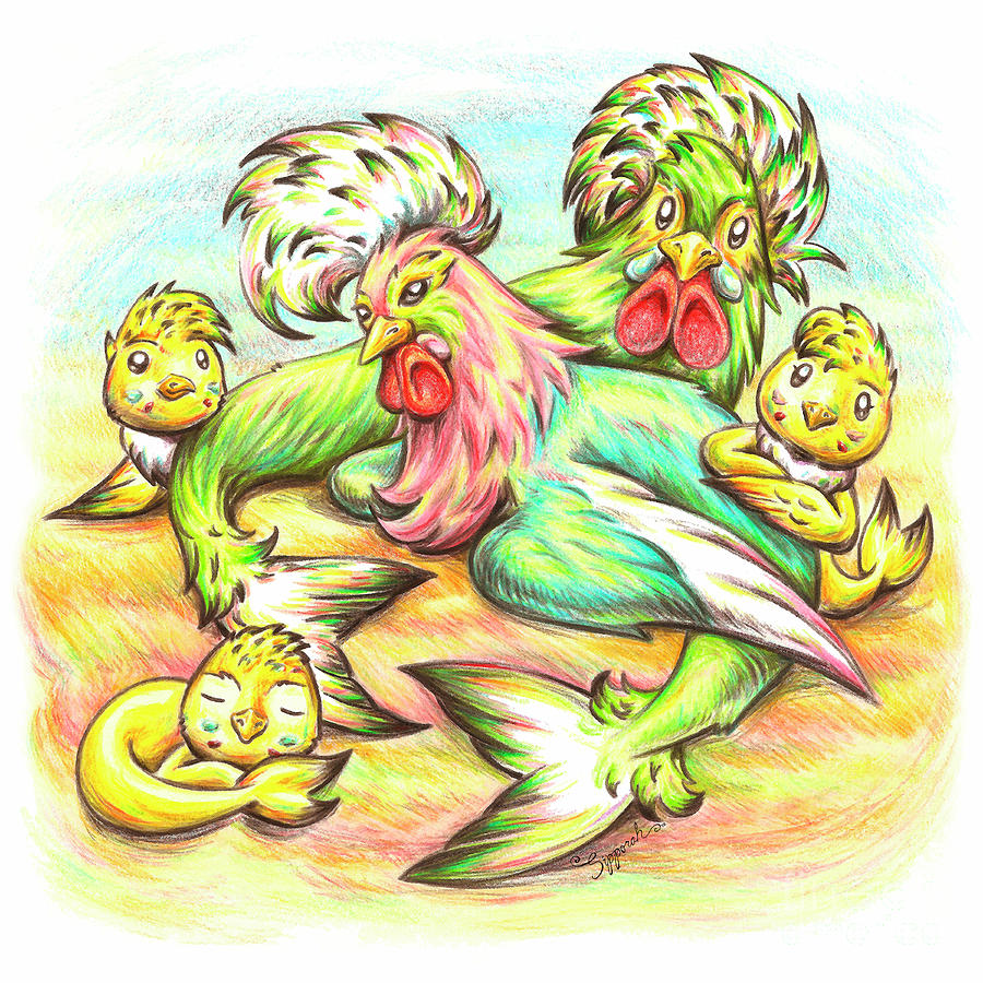 Chickens of the Sea Drawing by Sipporah Art and Illustration