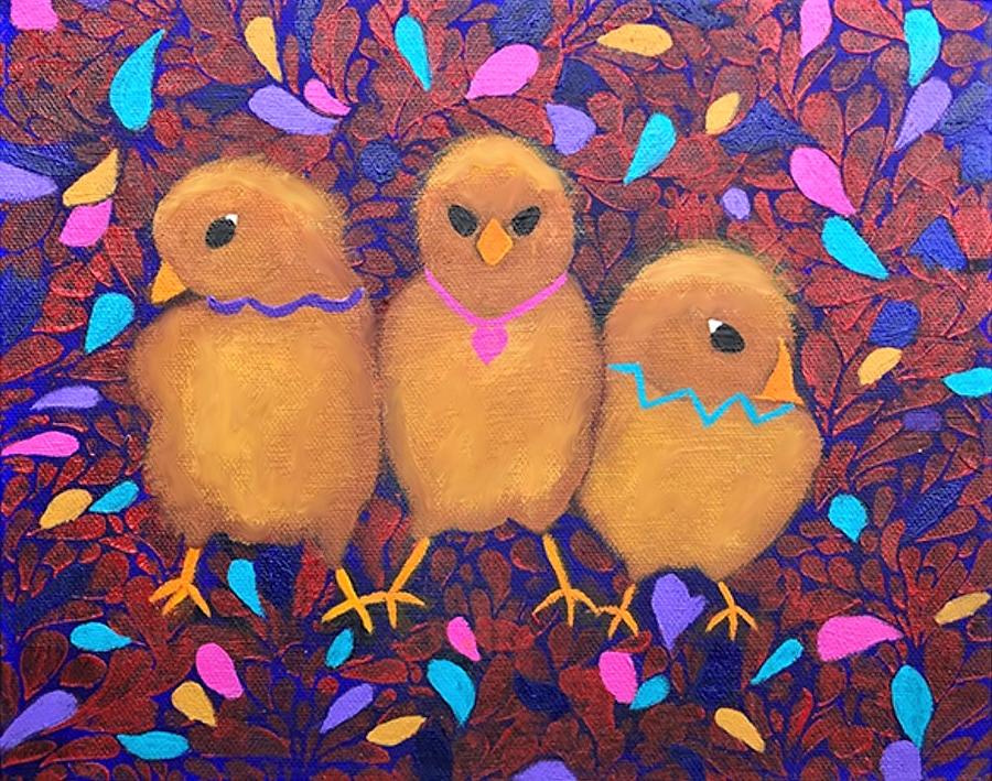 Chicks Painting by Sue Gurland