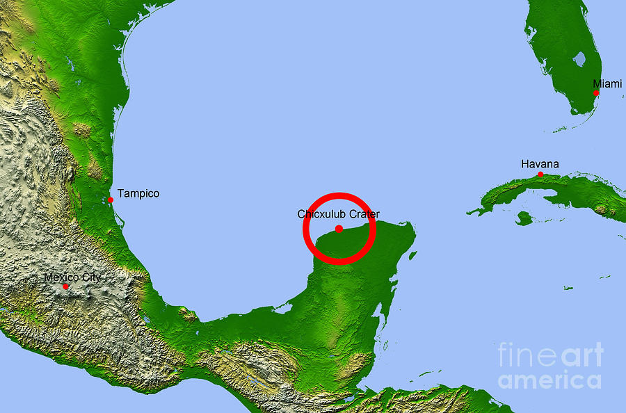 Chicxulub Crater, Map Photograph by Science Source - Pixels