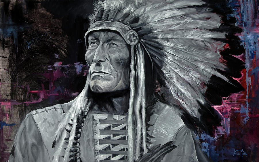 Chief Dewey Beard Painting by Averi Iris