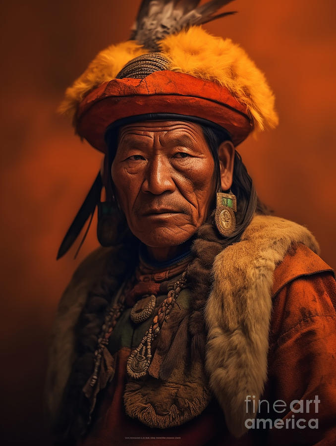 Chief  From  Sherpa  Tribe  Tibet    Surreal  Cinemati  By Asar Studios Painting