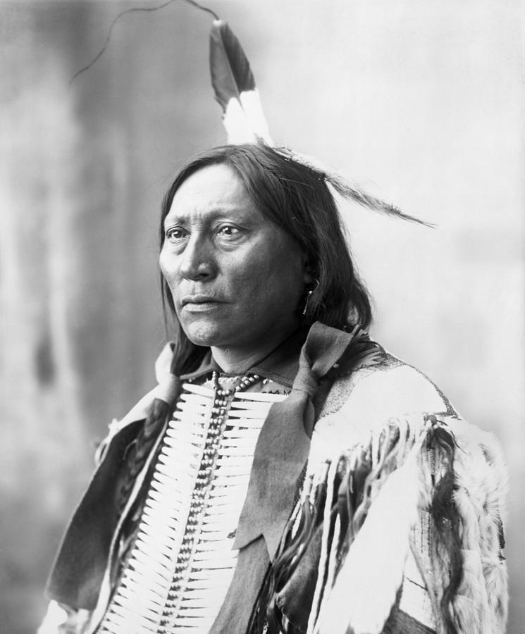 Chief Hollow Horn Bear Portrait - Circa 1898 Photograph by War Is Hell Store