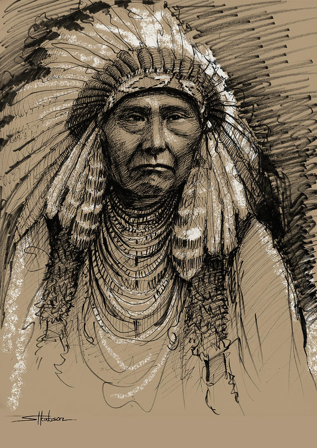 Chief Joseph the Younger Painting by Steve Henderson