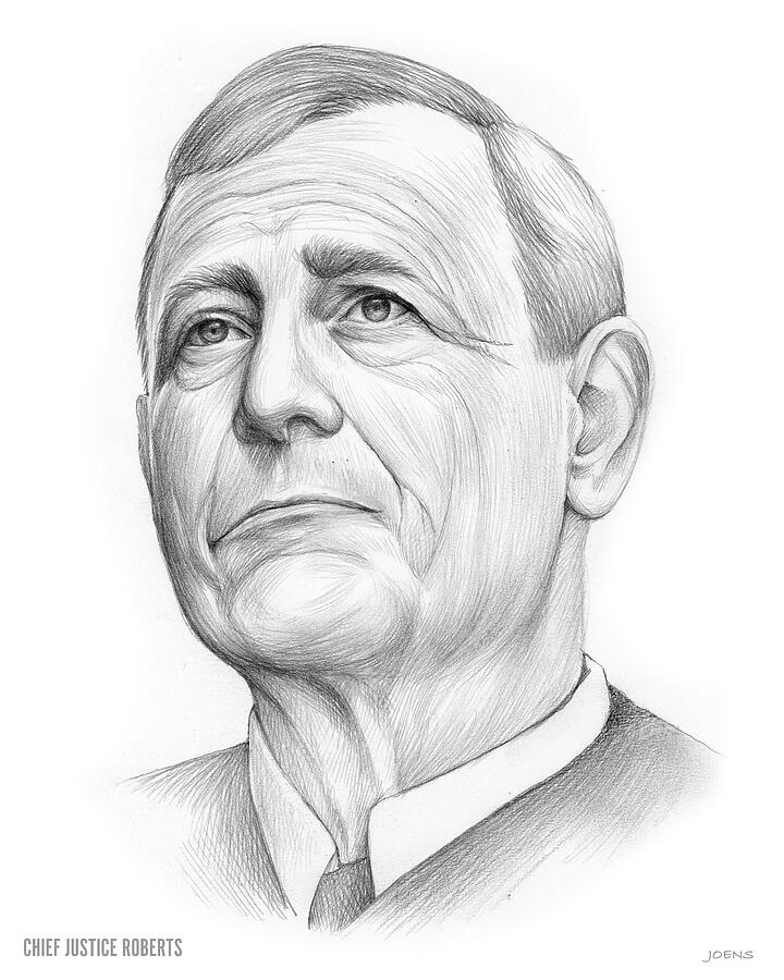 Portrait Drawing - Chief Justice Roberts by Greg Joens Portrait Drawing - Chief Justice Roberts by Greg Joens