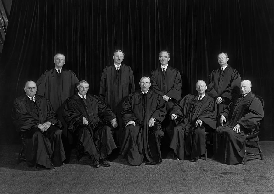 Chief Justice Stone and The Supreme Court - Circa 1943 Photograph by War Is Hell Store