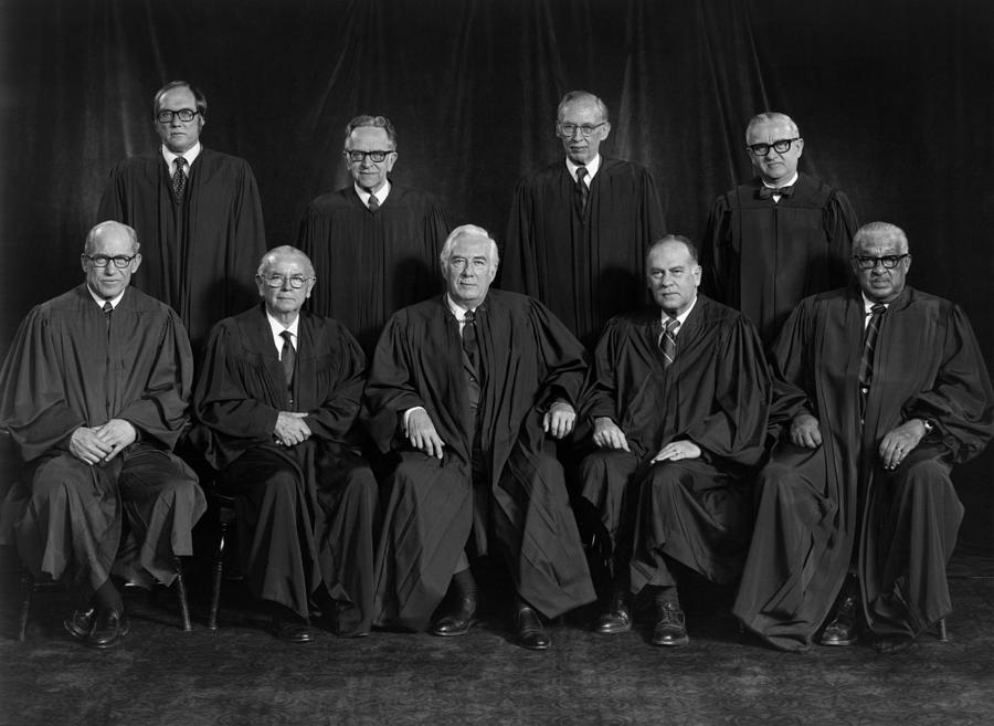 Chief Justice Warren Burger and The 1976 Supreme Court  Photograph by War Is Hell Store
