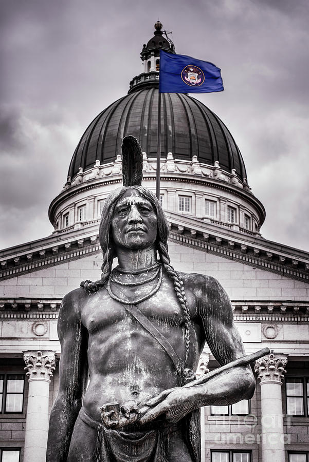 Chief Massasoit Statue - Utah State Capitol - Salt Lake City Photograph by Gary Whitton