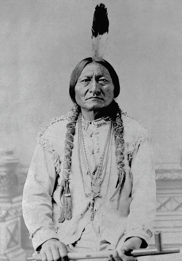 Chief Sitting Bull with Peace Pipe Photograph by The James Roney Collection