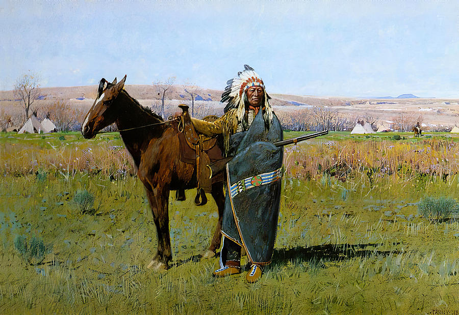 Chief Spotted Tail Painting by Henry Farny