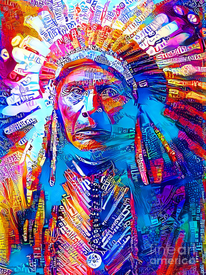 Chief Three Horses In Vibrant Modern Contemporary Urban Style 20210628 Photograph by Wingsdomain Art and Photography