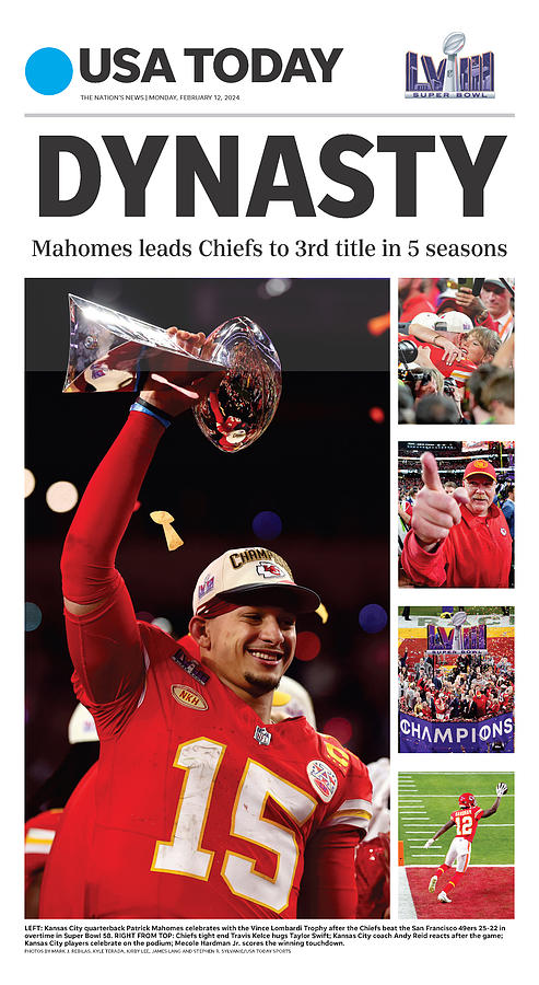 Chiefs Win USA Today Superbowl LVIII Commemorative Cover  Digital Art by USA Today