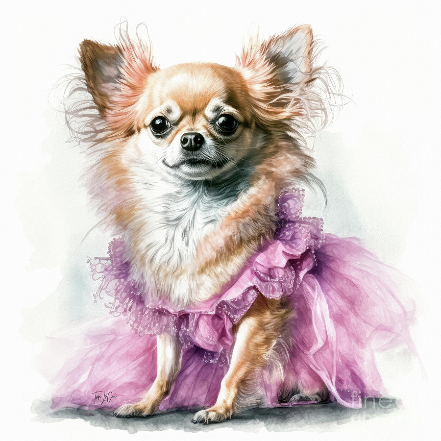 Chihuahua Ballerina Painting by Tina LeCour