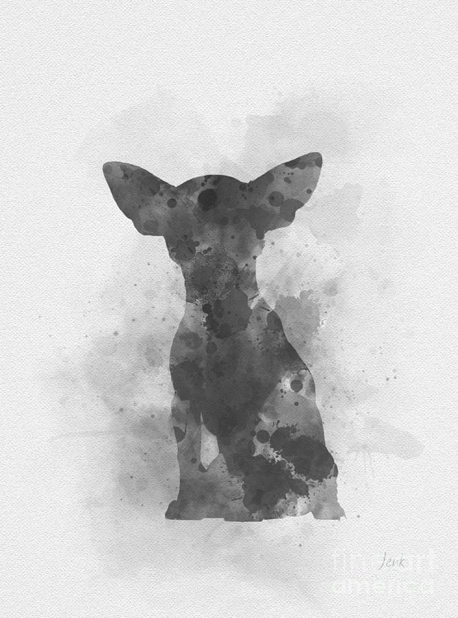 Chihuahua Black and White Mixed Media by My Inspiration