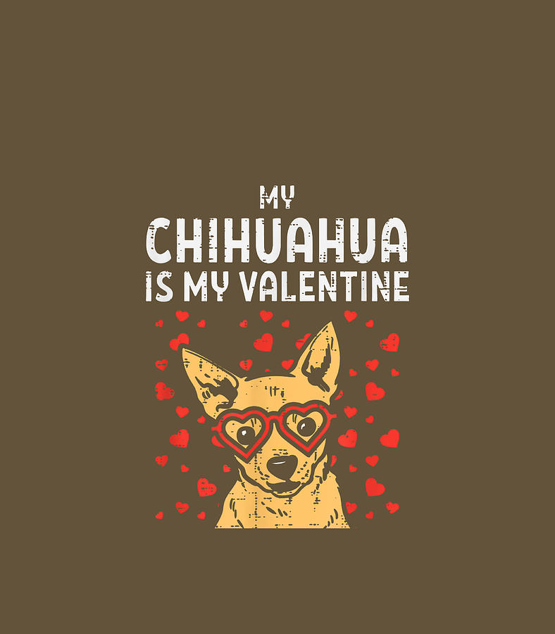 illustration chiwawa with roses valentines day