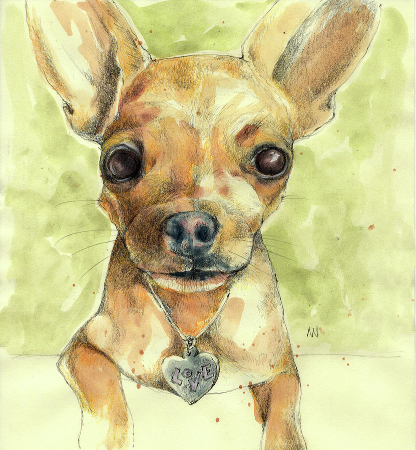 Chihuahua Love Painting by AnneMarie Welsh