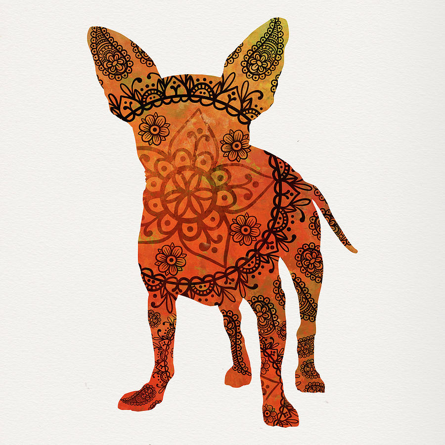 Chihuahua Mandala Art Digital Art by Peggy Collins