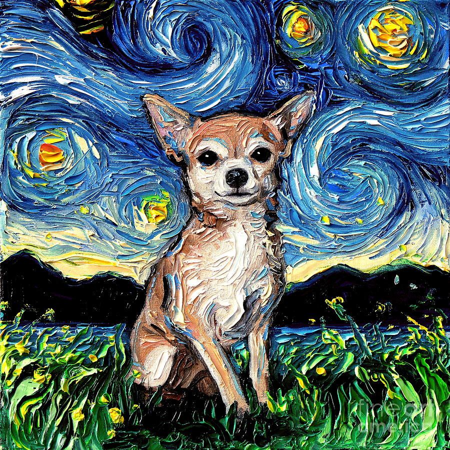 Chihuahua Painting - Chihuahua Night by Aja Trier