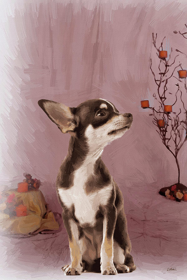 Chihuahua Puppy - DWP1226534 Painting by Dean Wittle