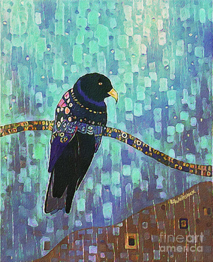 Chihuahuan Raven Painting by Linda Weinstock