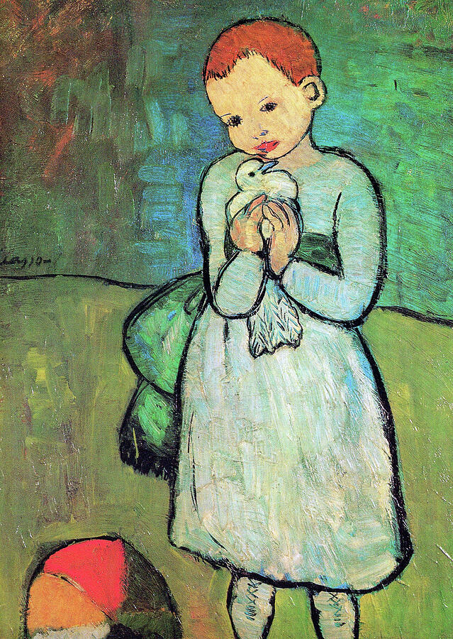 Child Holding a Dove Painting by Pablo Picasso - Pixels
