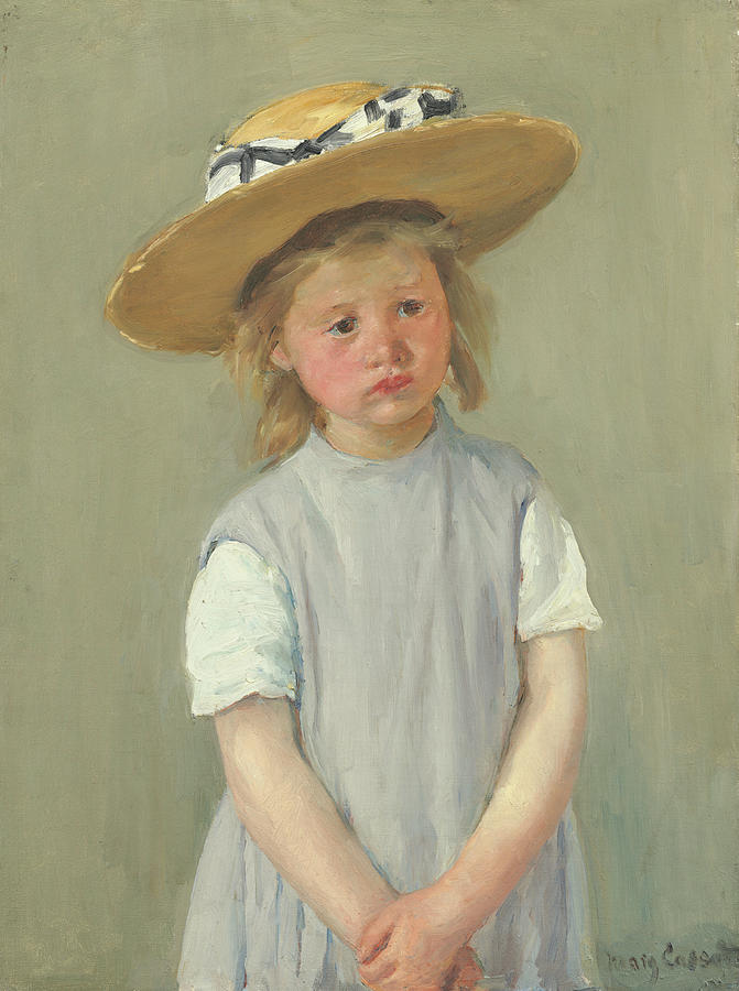 Child in a Straw Hat, circa 1886 Painting by Mary Cassatt