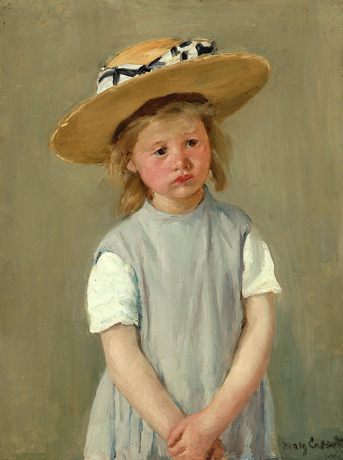 Child in a Straw Hat. Dated c. 1886. Painting by Mary Cassatt
