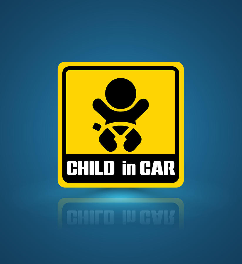 Child in car banner. Drawing by Sombatkapan