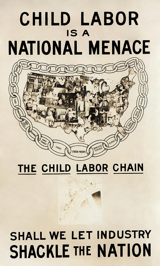 Child Labor Is A National Menace - Shall We Let Industry Shackle The Nation - 1914 Mixed Media by War Is Hell Store
