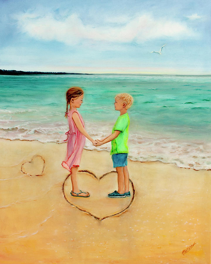 Beach Painting - Child Like Hearts by Jeanette Sthamann