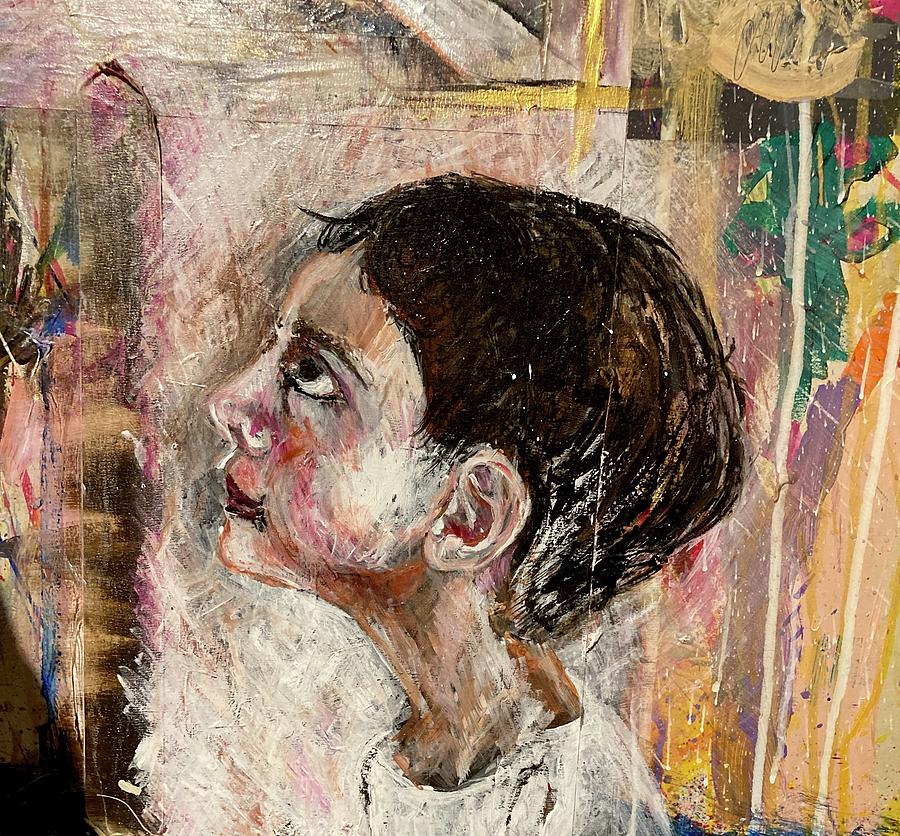Child looking up Painting by David Euler