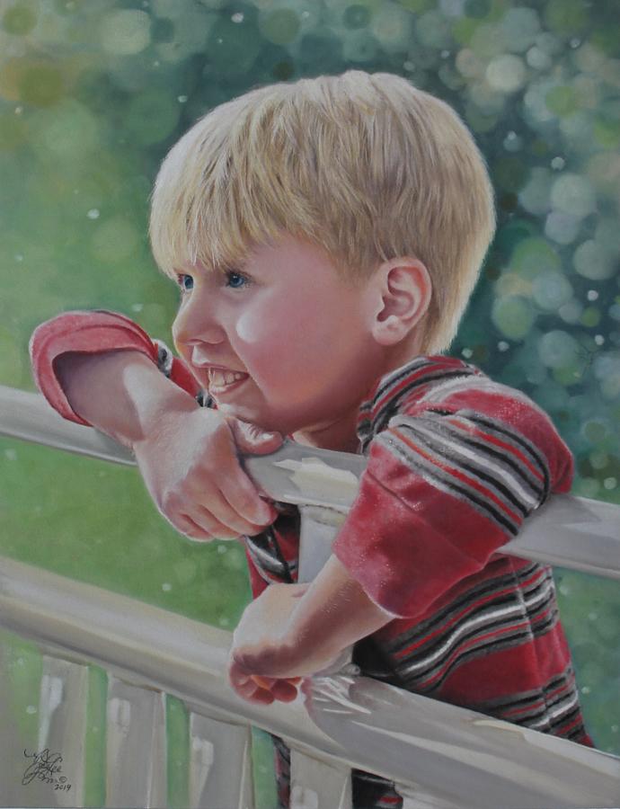 Child of Grace and Light Pastel by Tess Lee Miller