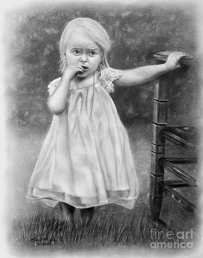 Child Portrait Drawing by Lena Auxier