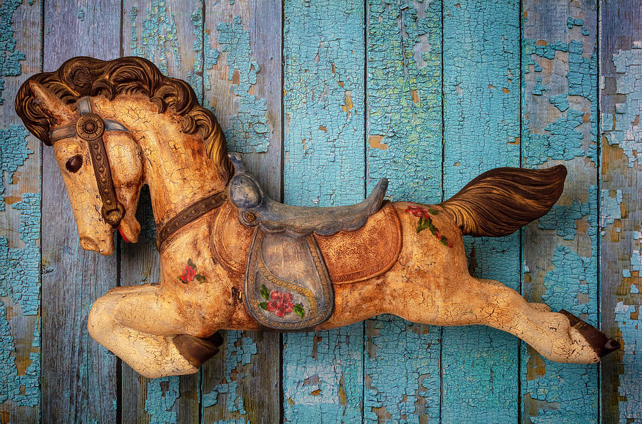 Horse Photograph - Childhood Carousel Horse by Garry Gay