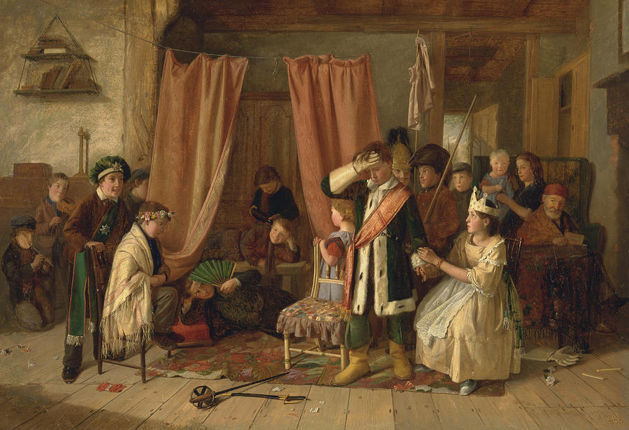 Children Acting the Play Scene from Hamlet Painting by Charles Hunt