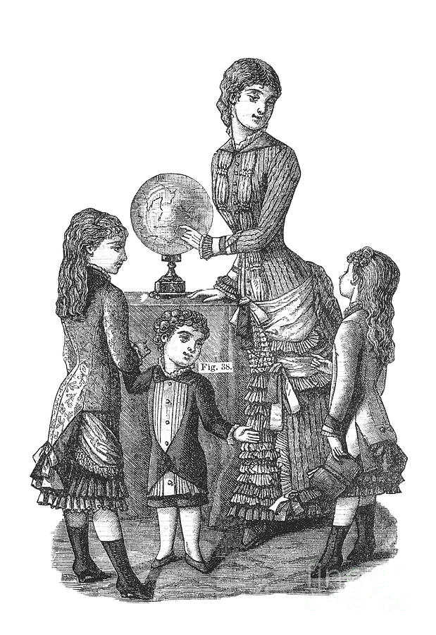 Children and Family fashion 1880 d1 Drawing by Historic illustrations ...