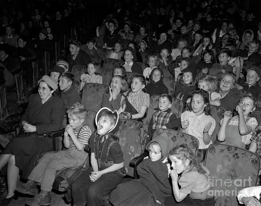 Children At The Movies 1946 Photograph