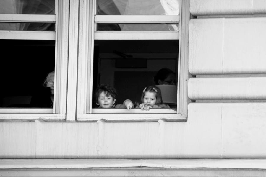 Children at the Window Photograph by Valerie Collins
