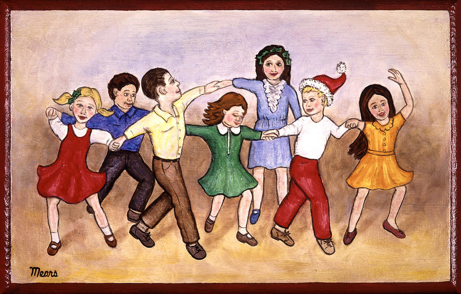 Holiday Painting - Children Dancing by Linda Mears