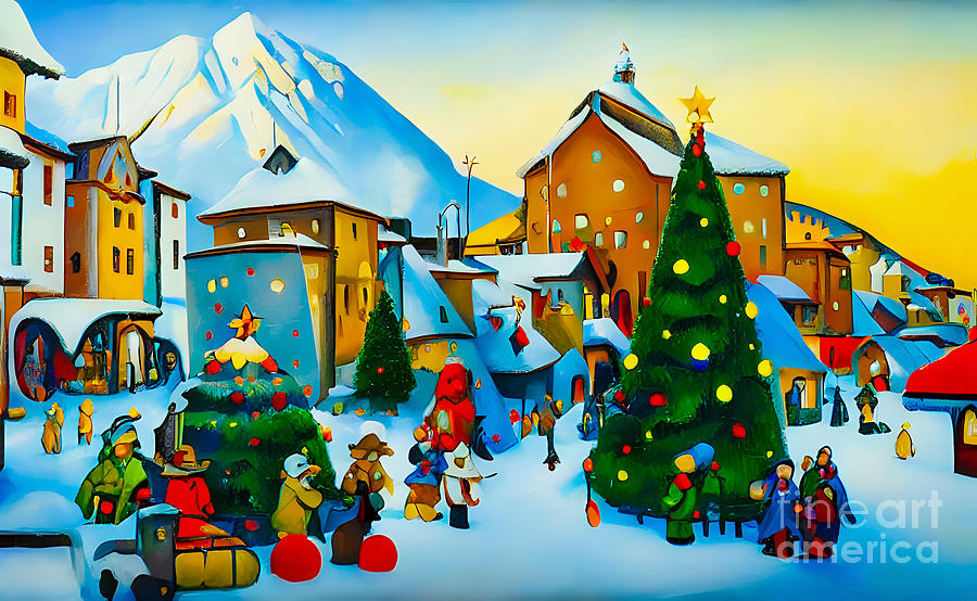 Children Enjoy Their Christmas Holidays Digital Art