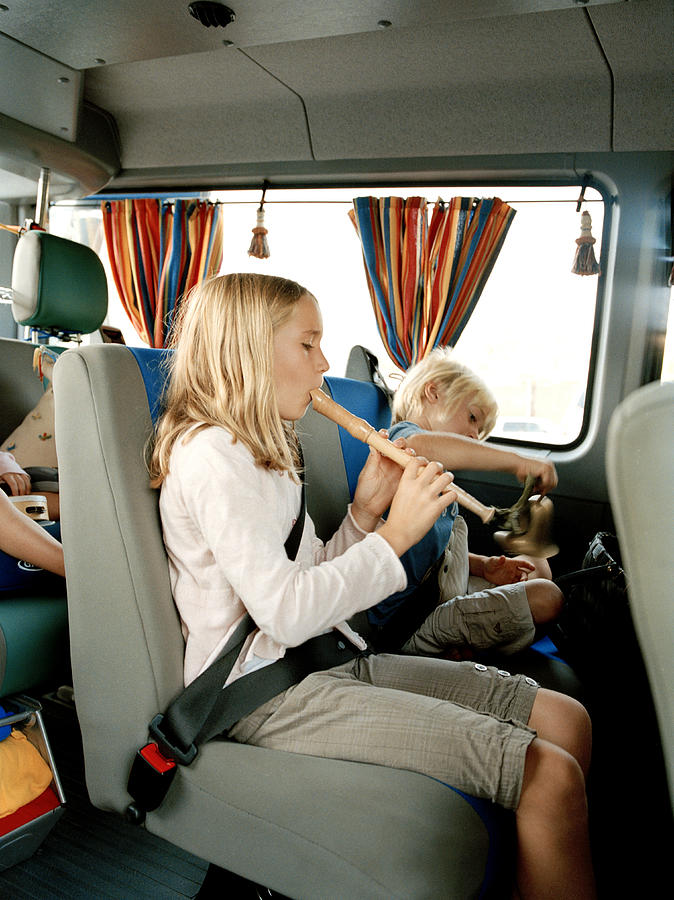 Children in Van Photograph by Catherine Ledner