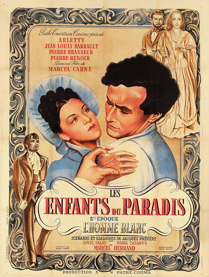 Paradise Mixed Media - Children of Paradise, 1945 - art by Georges Allard by Movie World Posters