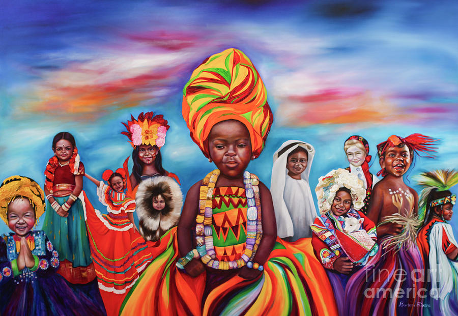 Children of the World Painting by Barbara Rivera