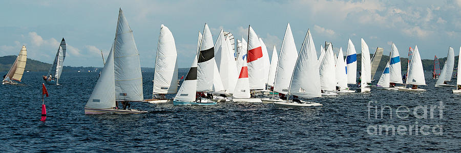 Children sailing in small colourful boats and dinghies in Austra Photograph by Geoff Childs